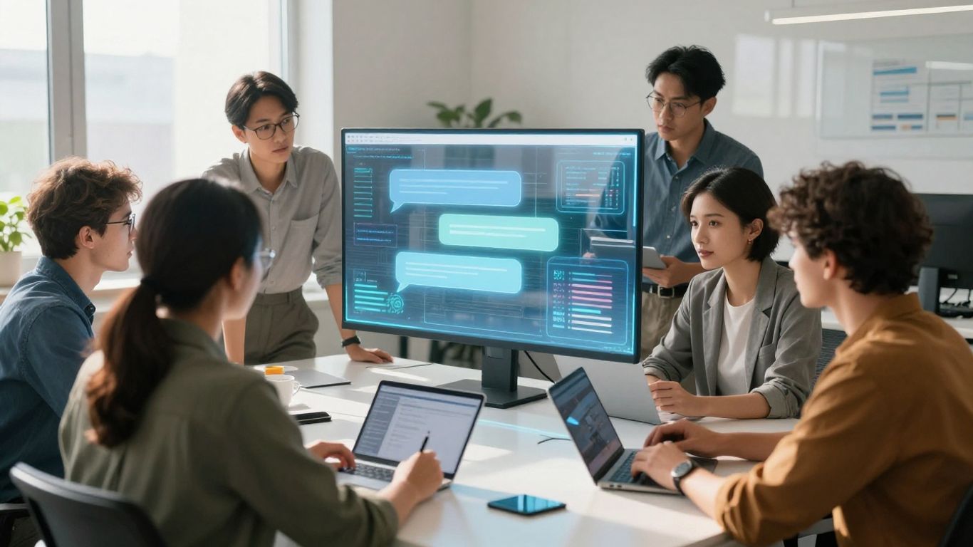 AI conversation interface assisting home services business.