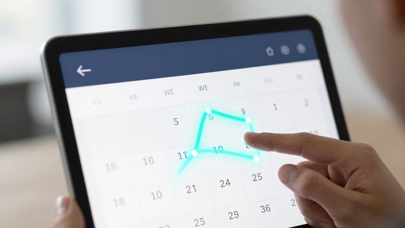 AI scheduling appointments on a digital calendar interface.