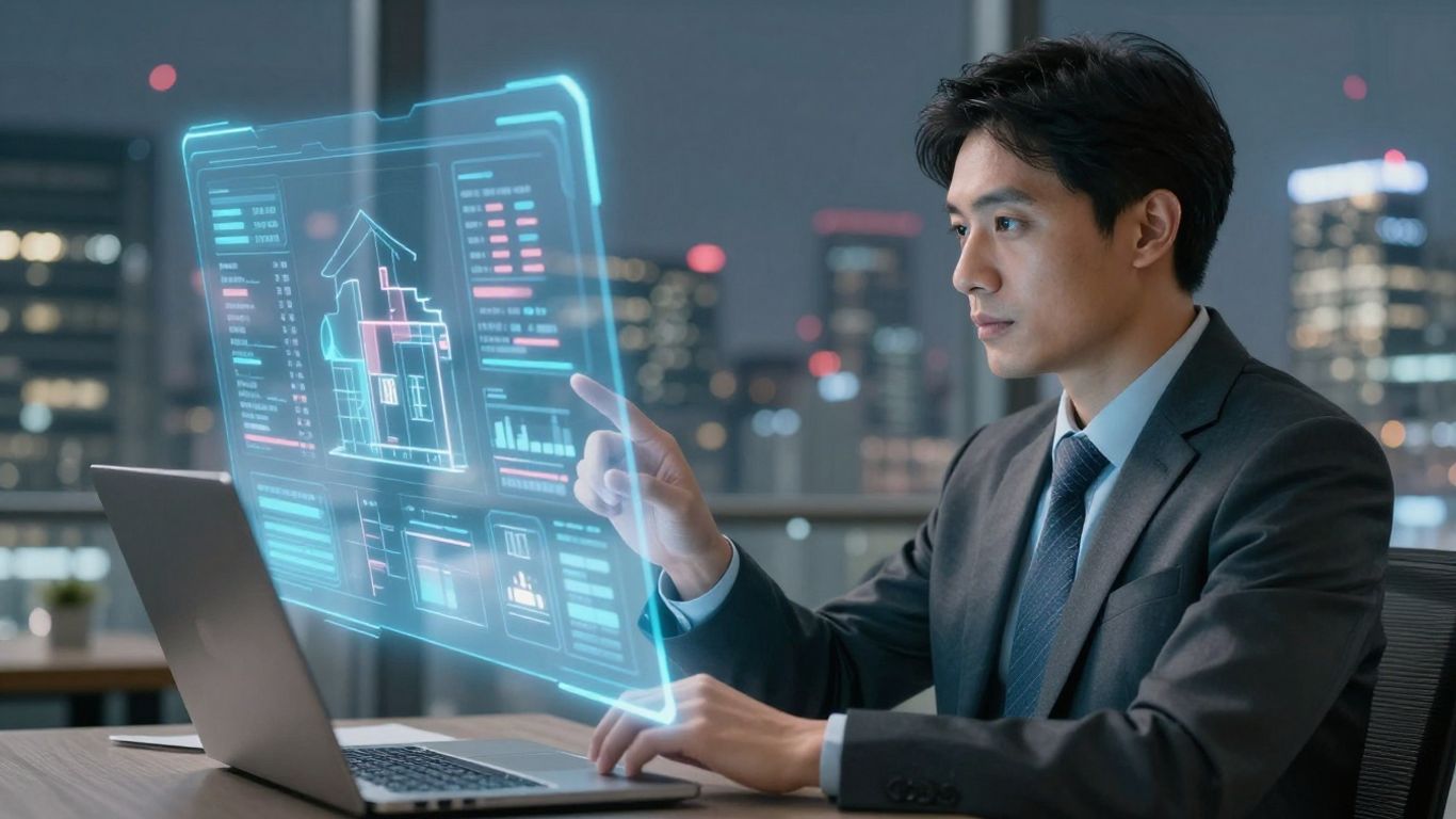 Real estate agent using AI technology for market insights.