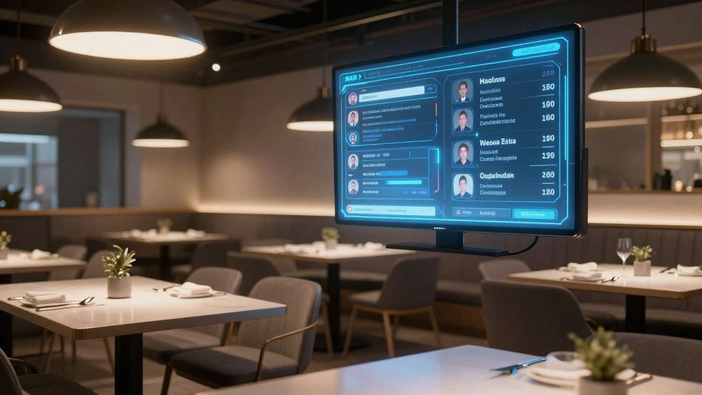 AI interface displaying restaurant menu and orders.