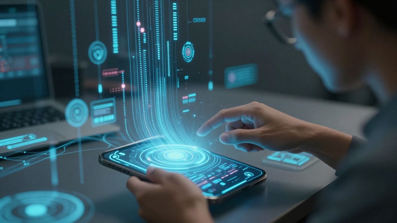 AI sales rep tool interface with secure data visualization.