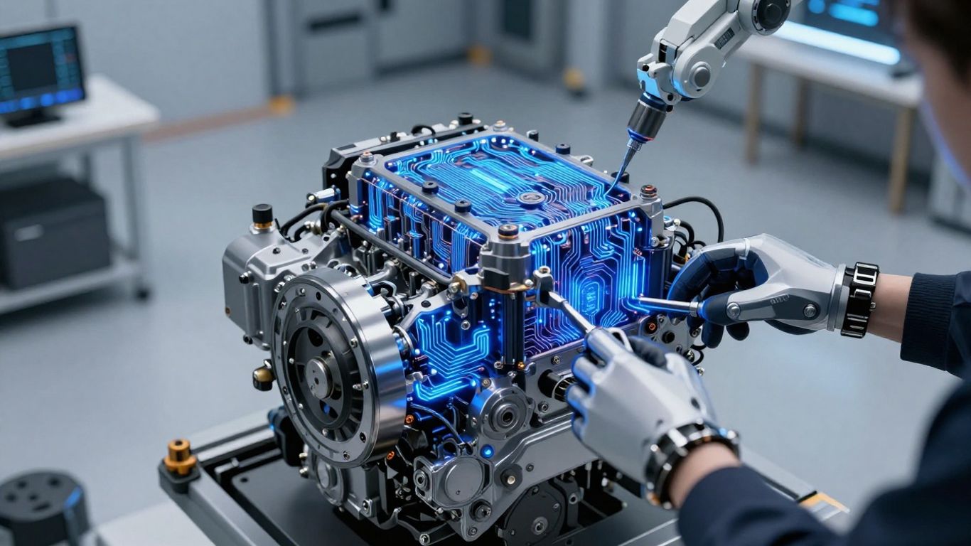 AI diagnostics in futuristic car maintenance