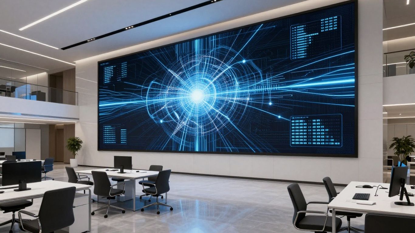 Palantir AI platform interface with data visualizations.