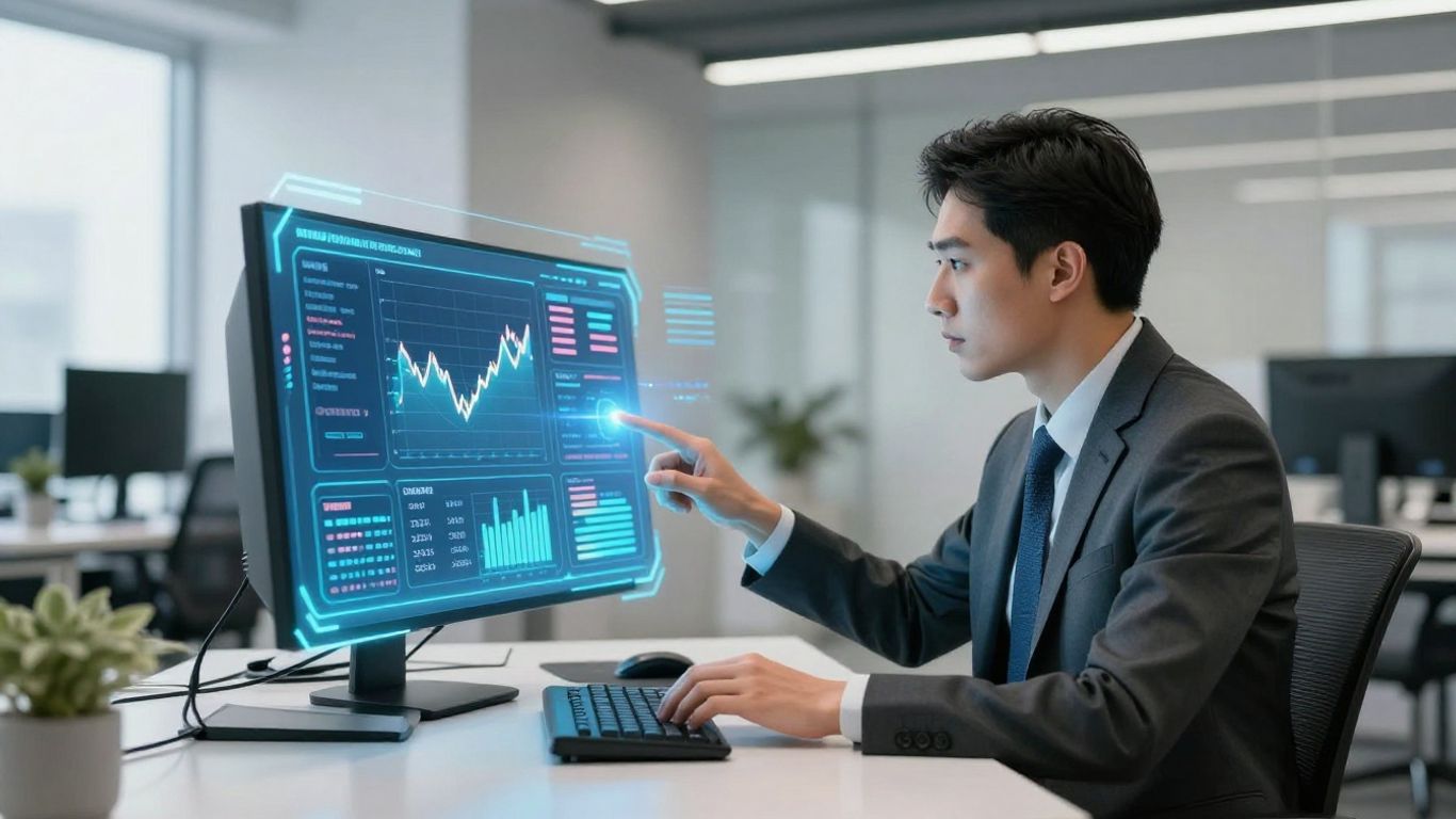 Mortgage broker using AI interface for efficiency.