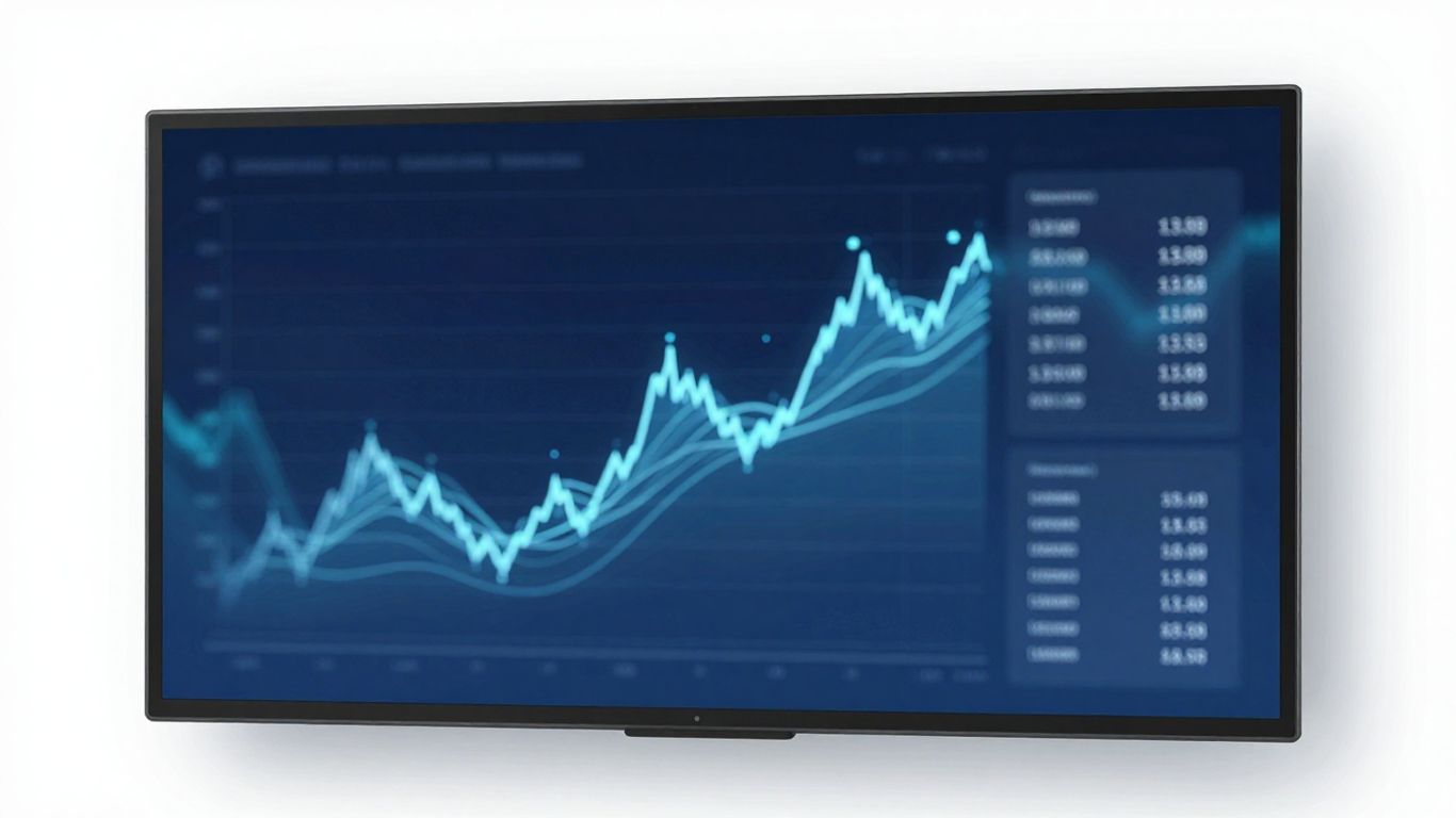 AI interface with financial data visualizations.