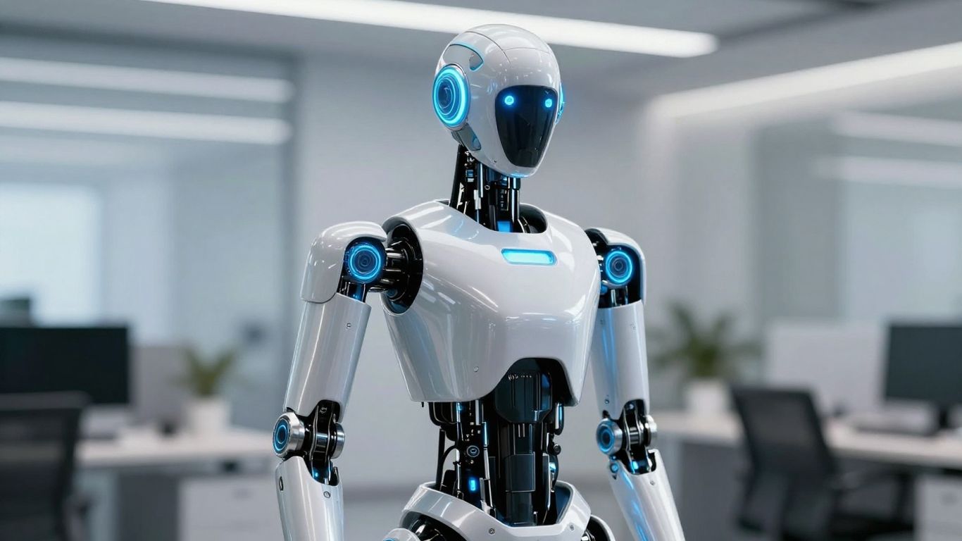 AI robot in a modern office
