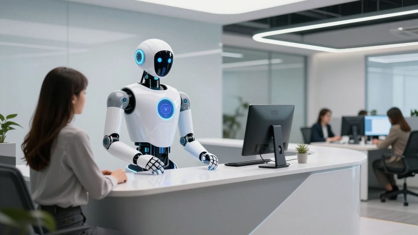 AI receptionist interacting with a customer