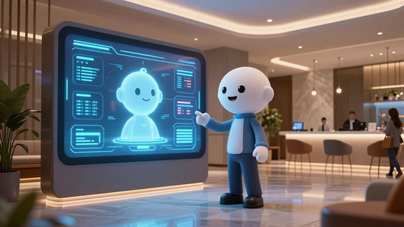 AI voice agent interacting with hotel guest