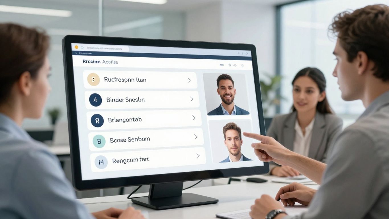 AI receptionist interface with multiple language options and diverse users.