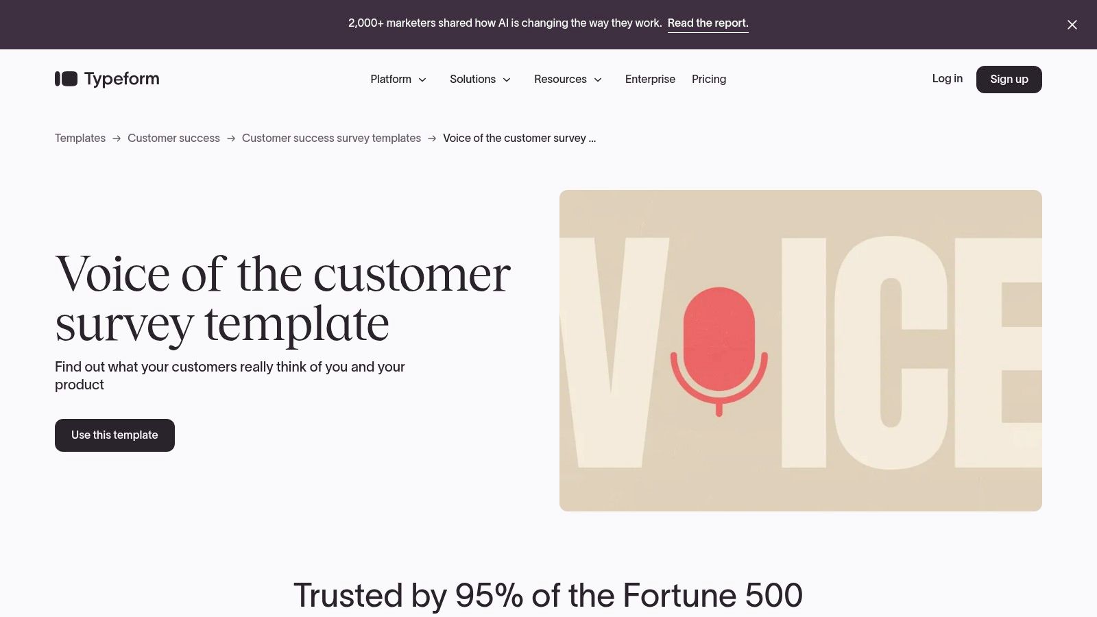 Typeform – Voice of the Customer survey template