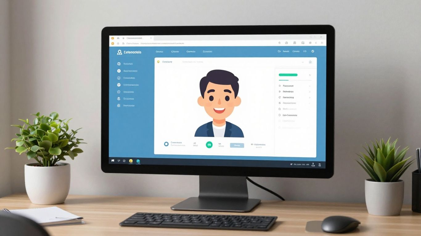 AI virtual assistant interface on a computer screen.
