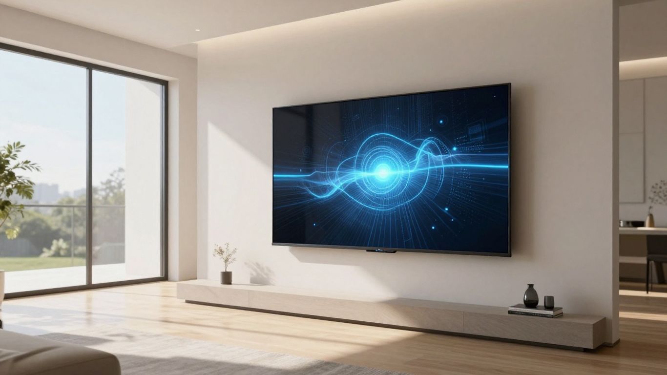 AI integrated into a modern smart home interior.