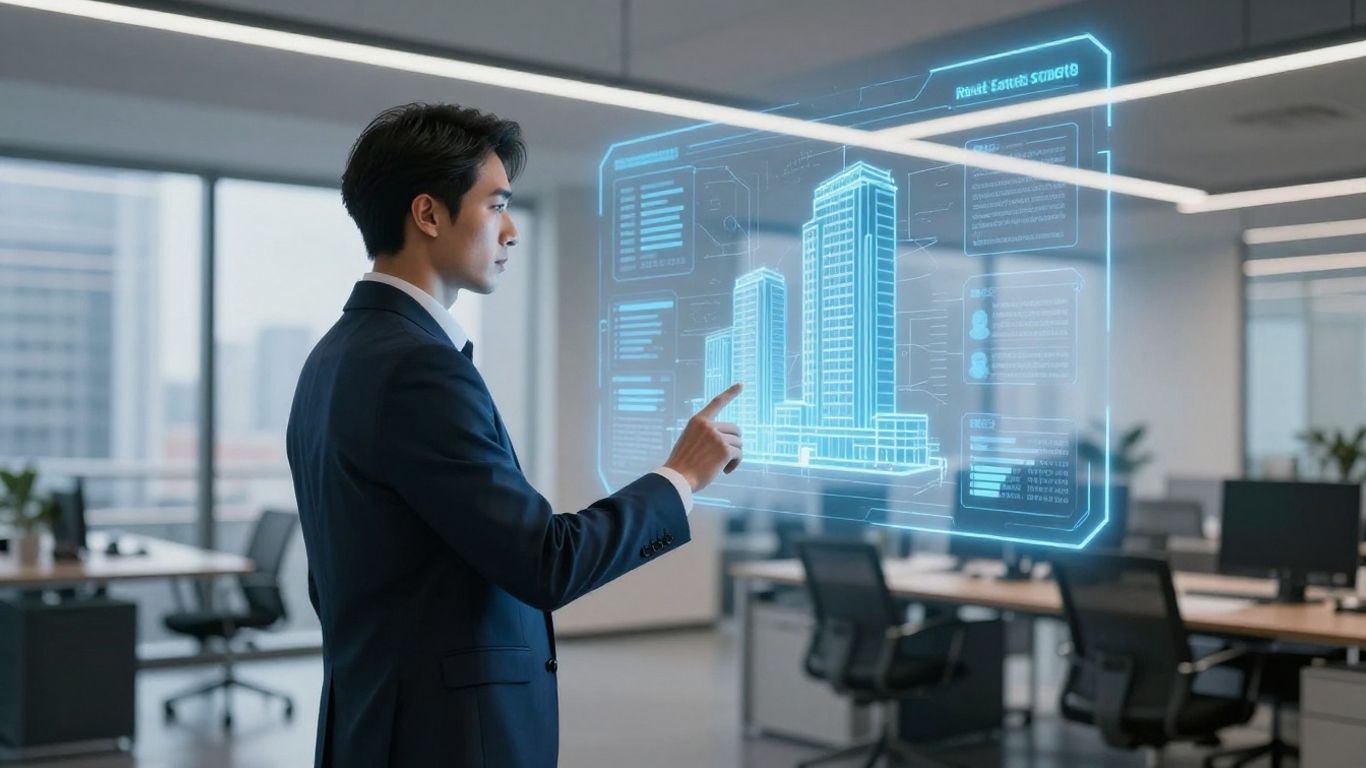 AI assisting commercial real estate broker with client data.