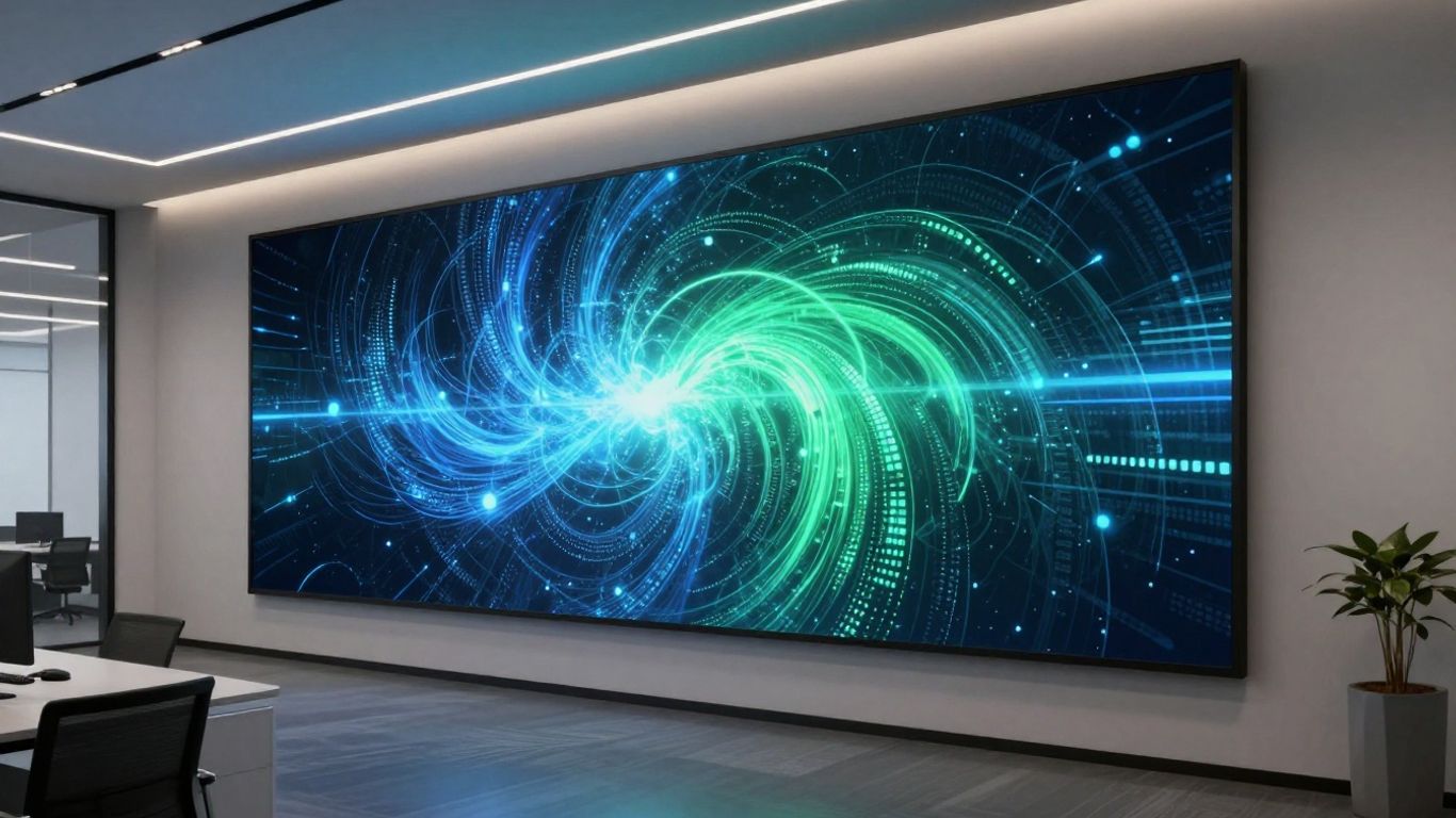 PlayHT logo with abstract AI-inspired background.