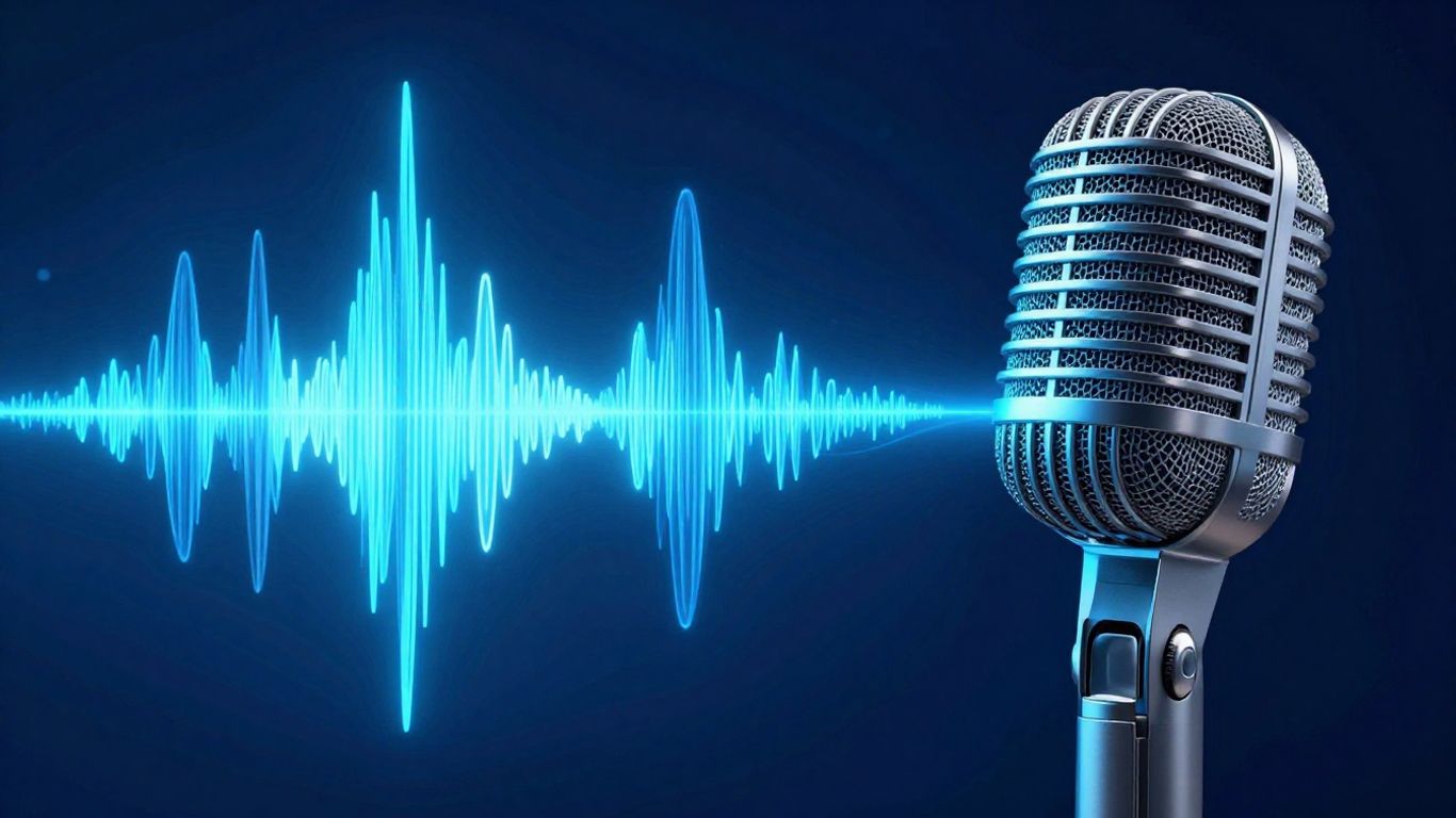 Voice AI agent interacting with sound waves.