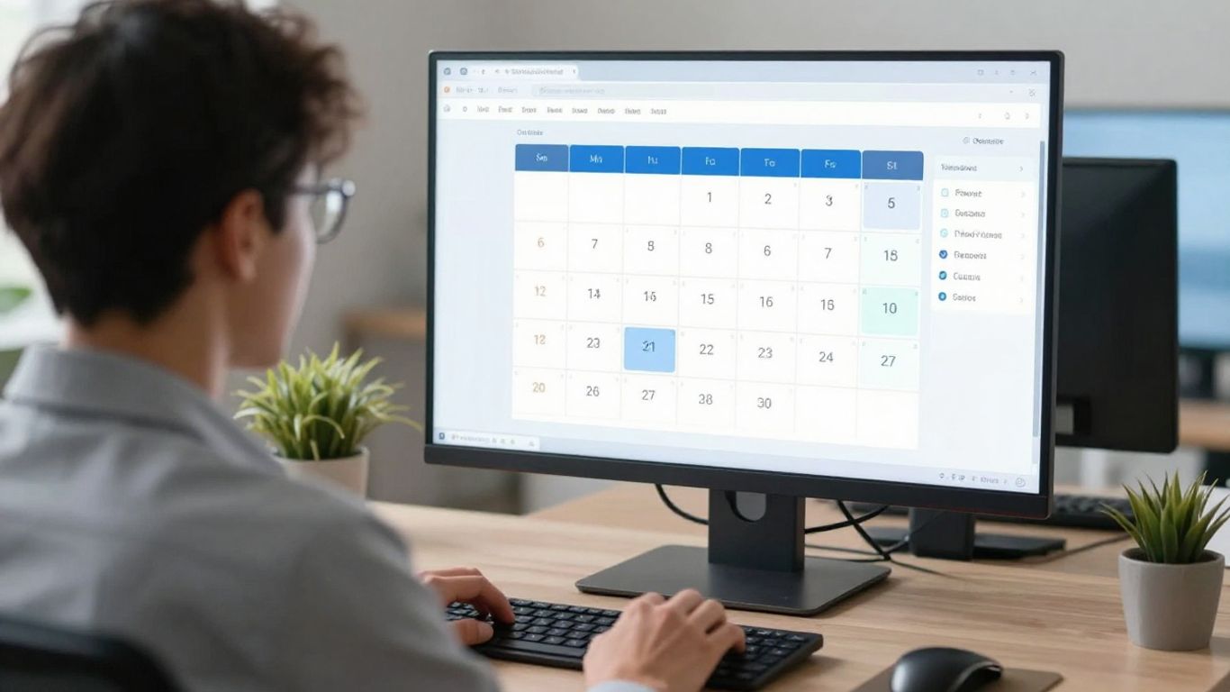 AI agent booking appointments on a digital calendar.