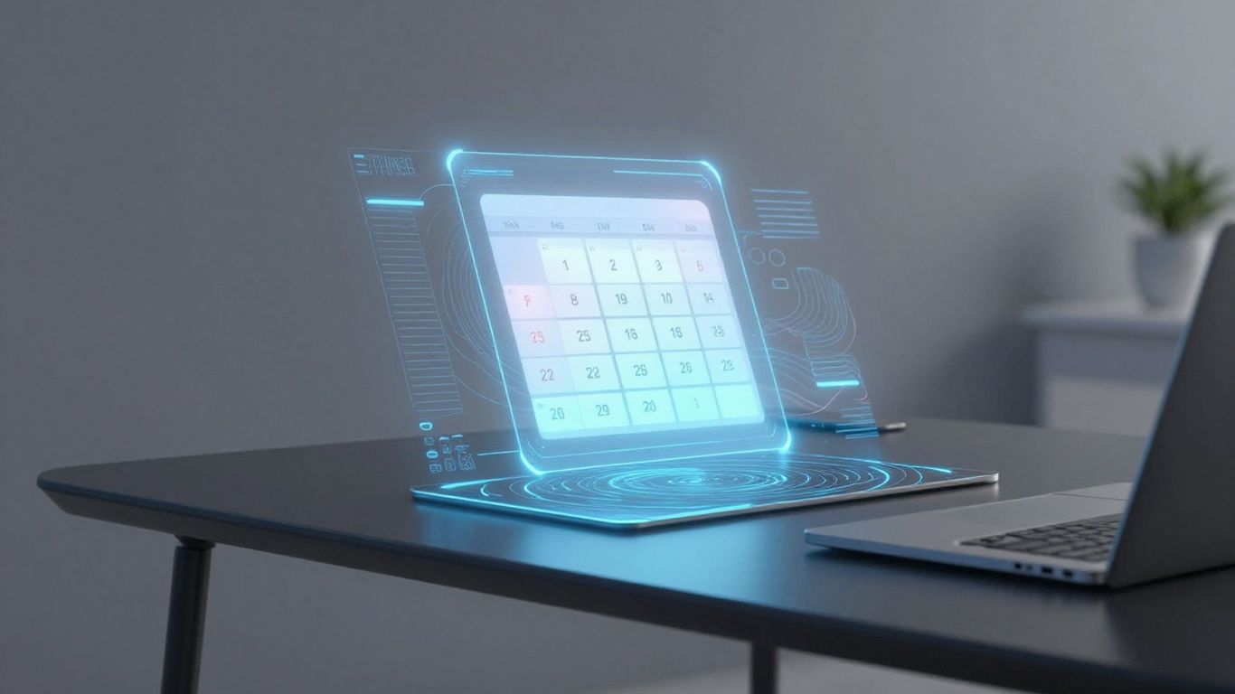 AI agent managing appointments on a digital calendar interface.