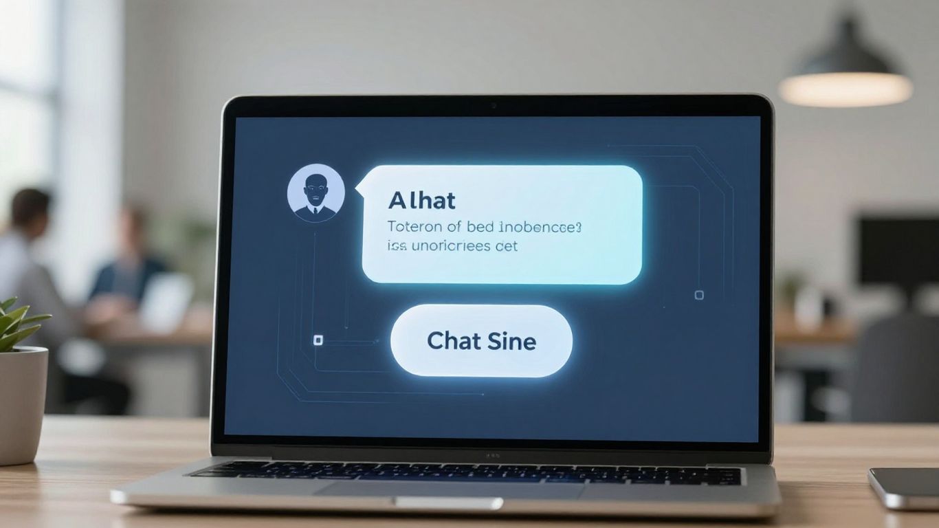 AI chatbot interface on a laptop screen.