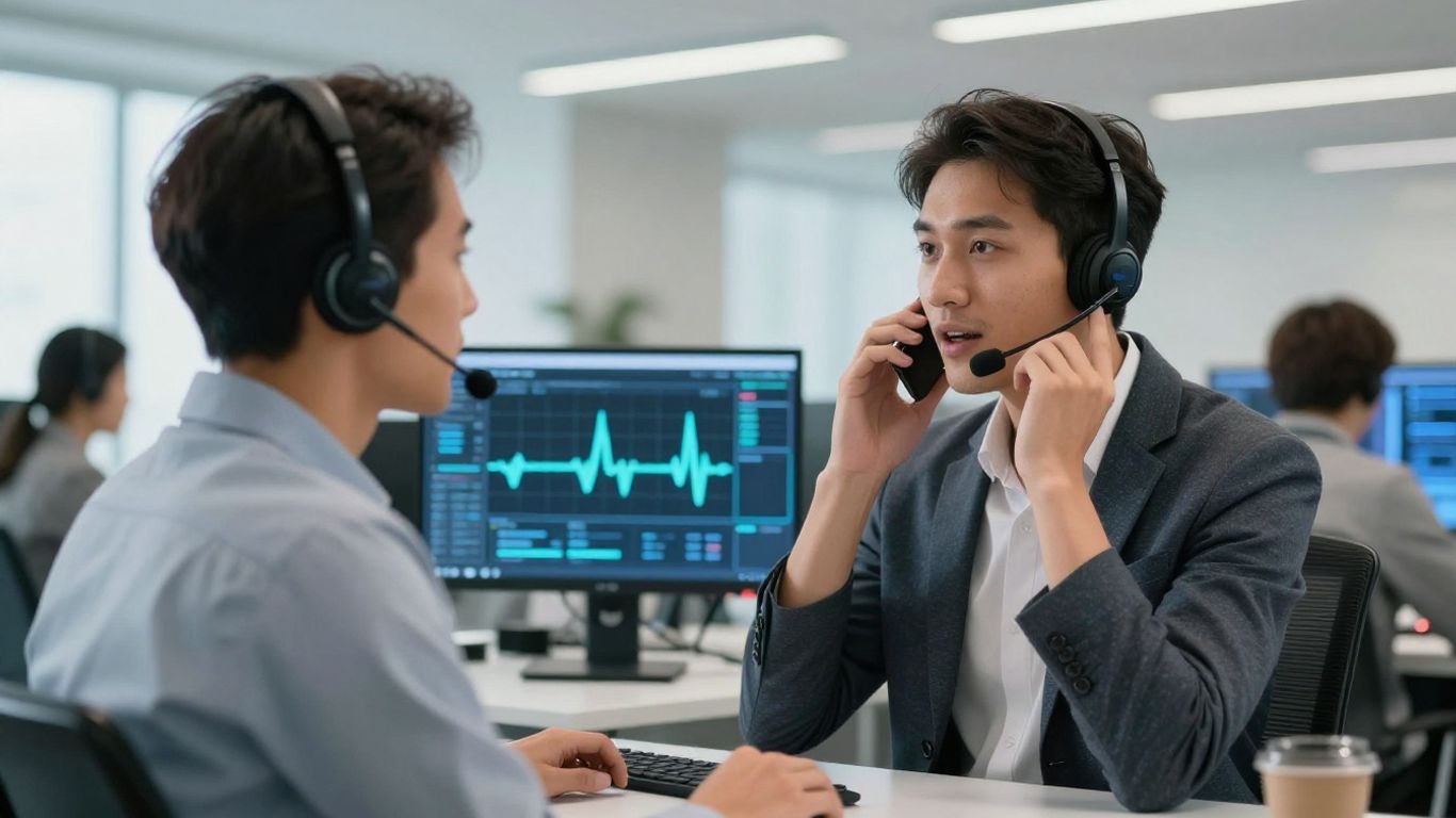 Real estate agent handling multiple voice AI phone calls.