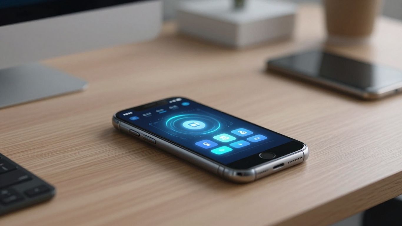 AI assistant on a smartphone handling calls.