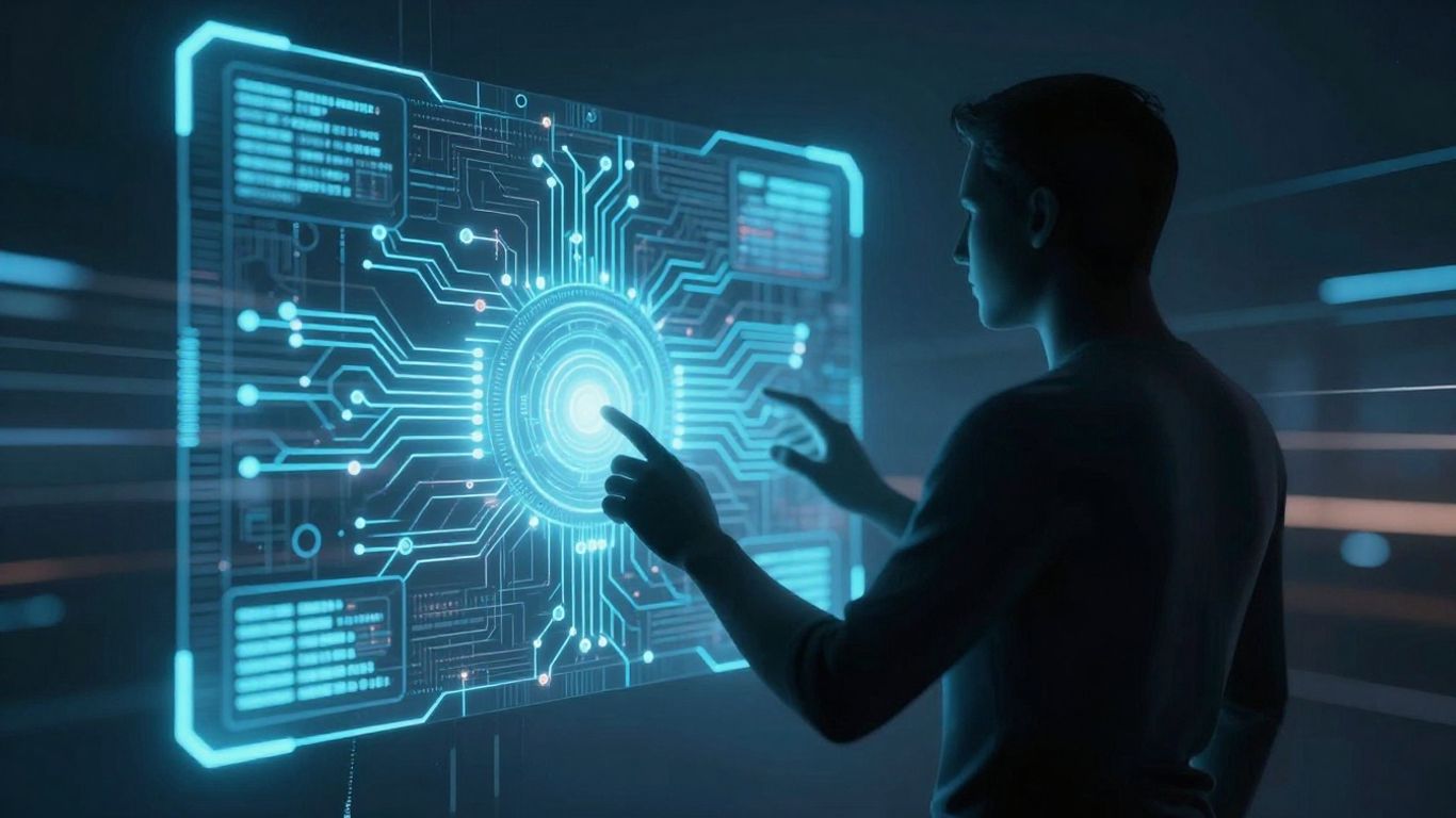 AI call answering service interface with futuristic design.