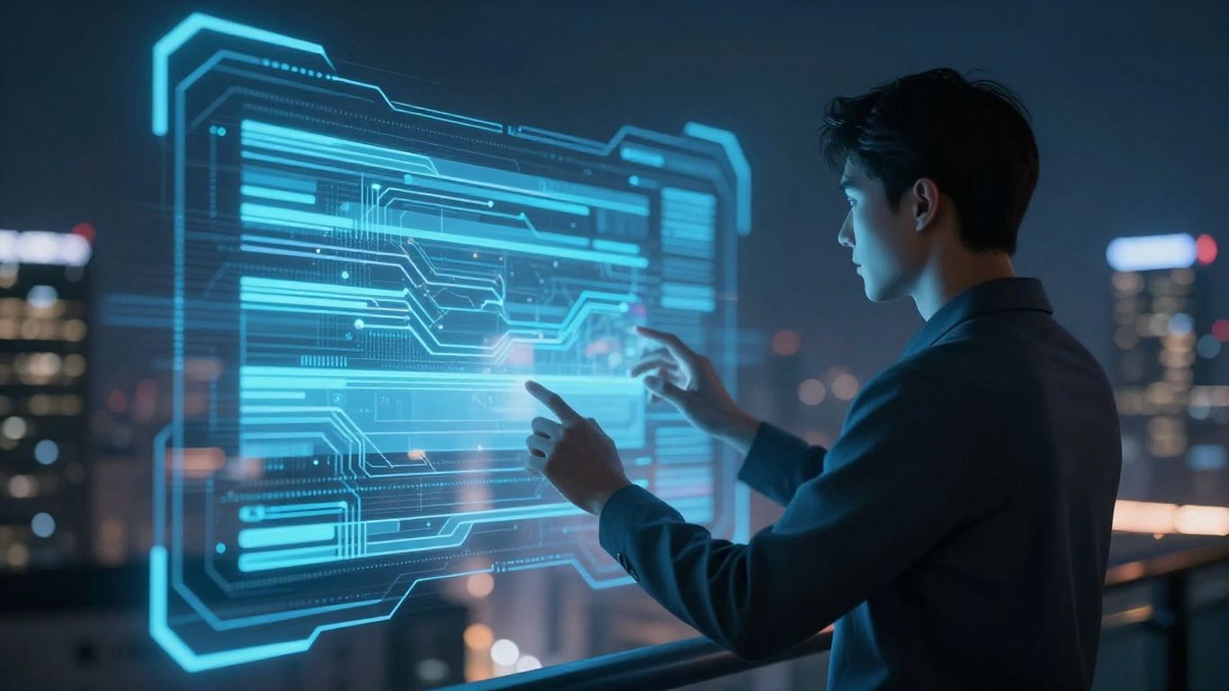 AI call answering service interface with futuristic design.