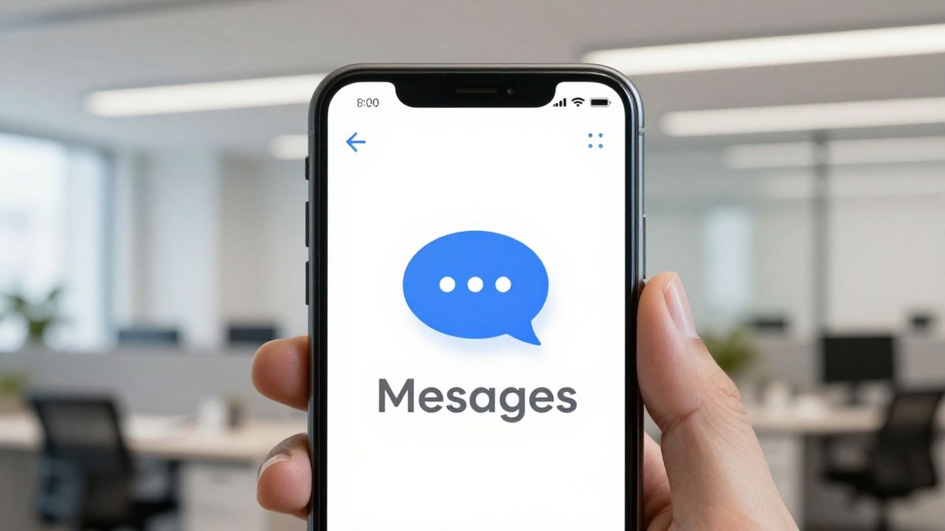 Google Business Messages chat interface on a smartphone.