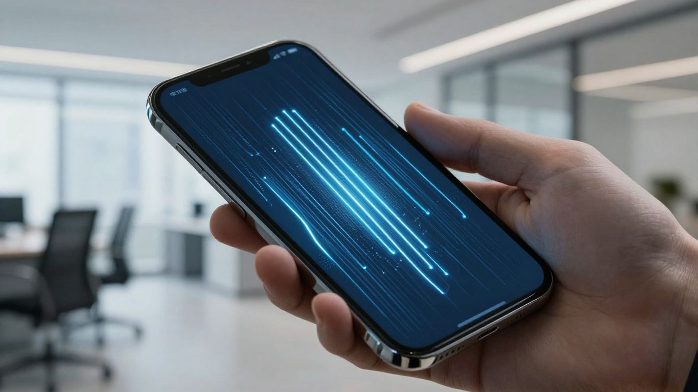AI phone answering service interface on a smartphone.