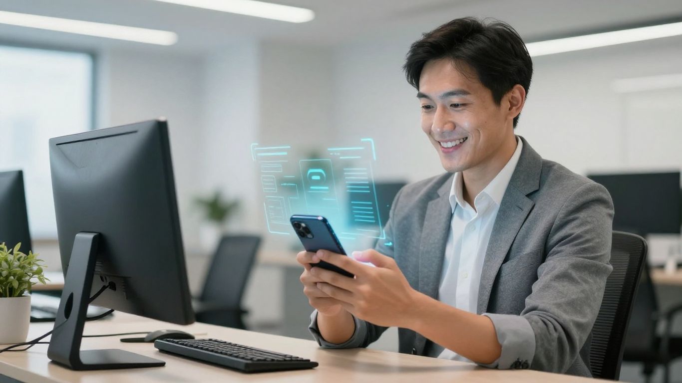 Plumber using AI phone service for business growth.