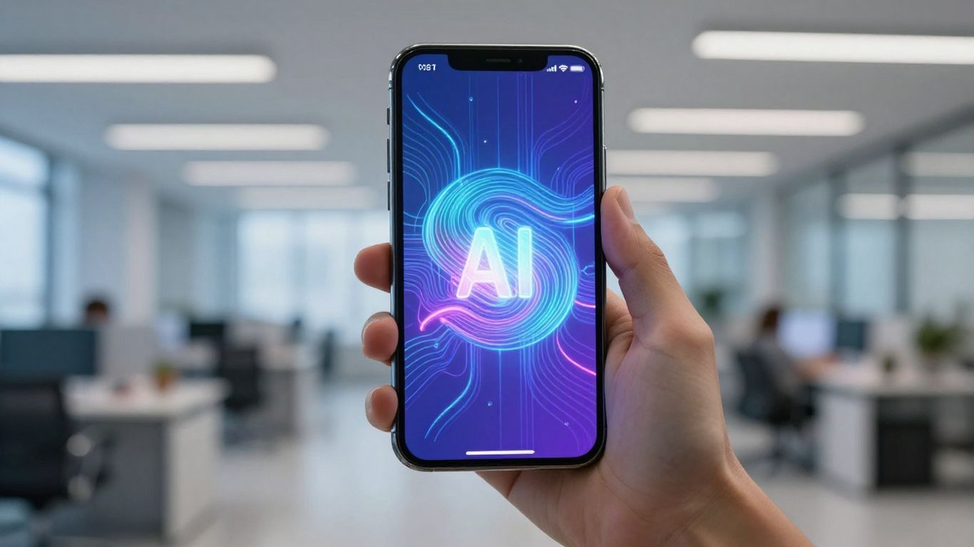 AI phone receptionist app interface on a smartphone.