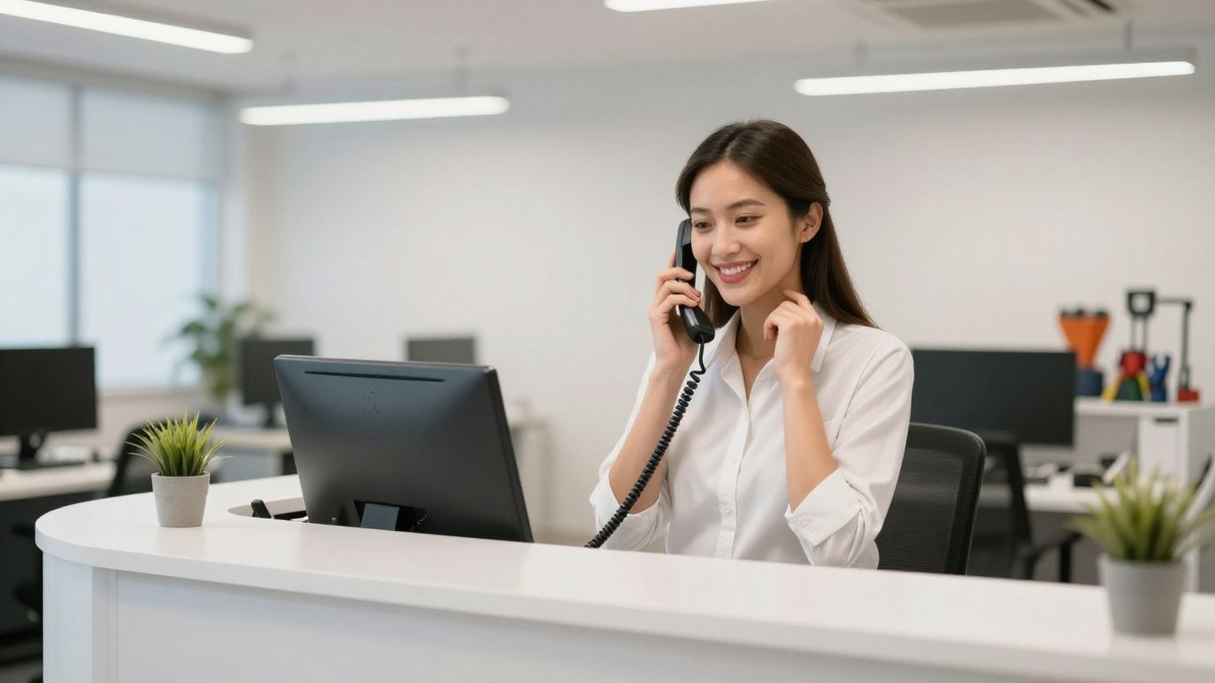 Electrician receiving a call with AI answering service.