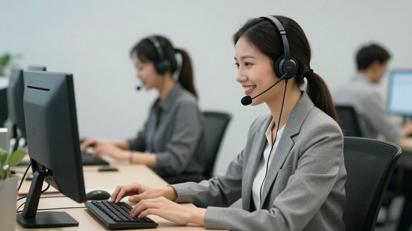 Ambs Call Center agent with headset