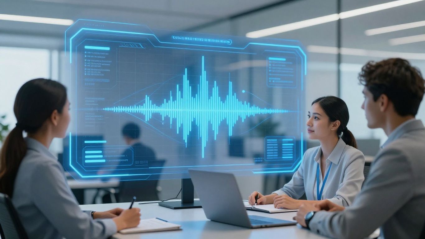 AI voice receptionist interface with business people.