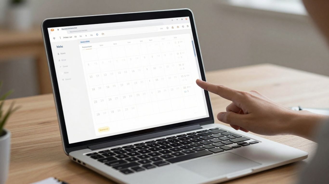 Automated appointment booking on a laptop screen.