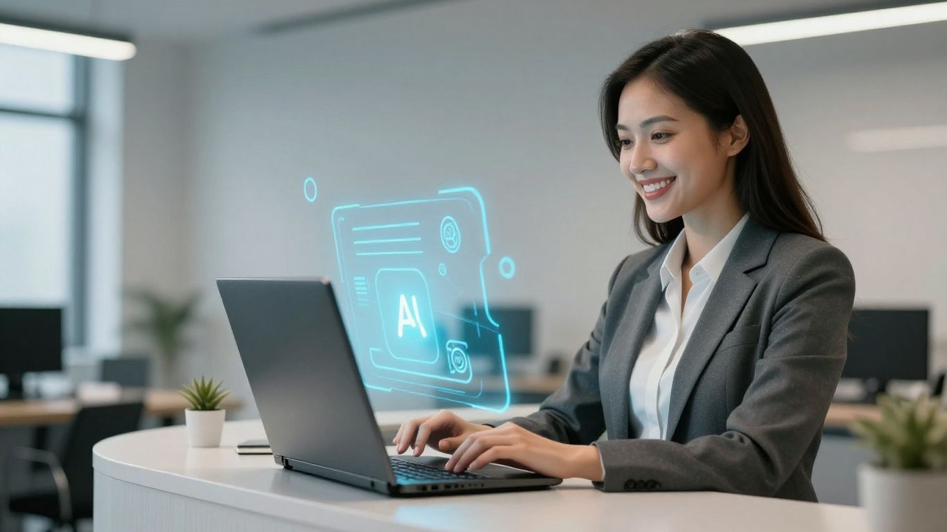 Emitrr AI answering service interface on a receptionist's screen.