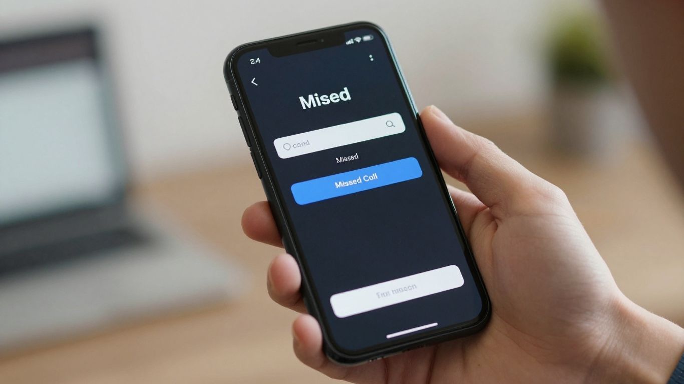 Smartphone showing a missed call notification.