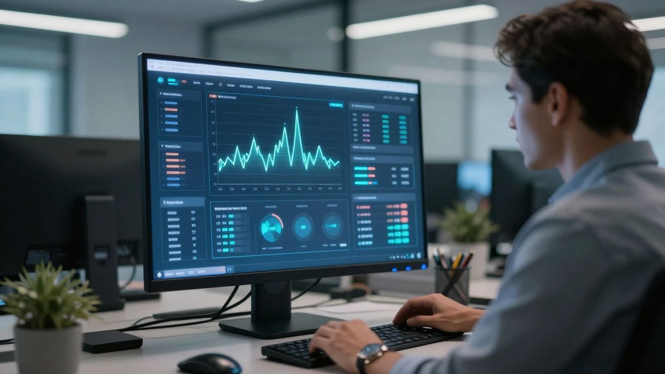 Business professional managing calls on a digital interface.