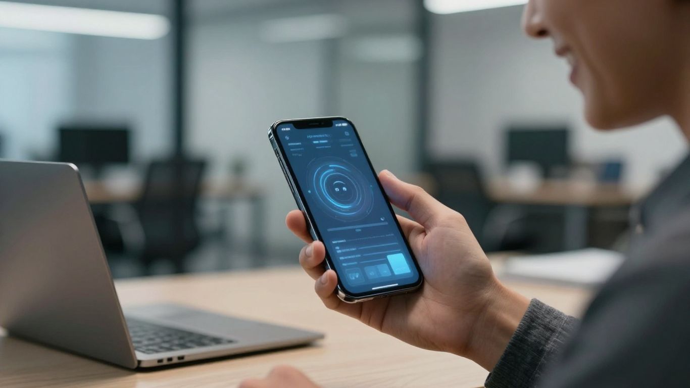 CloudTalk AI phone system interface on a smartphone.