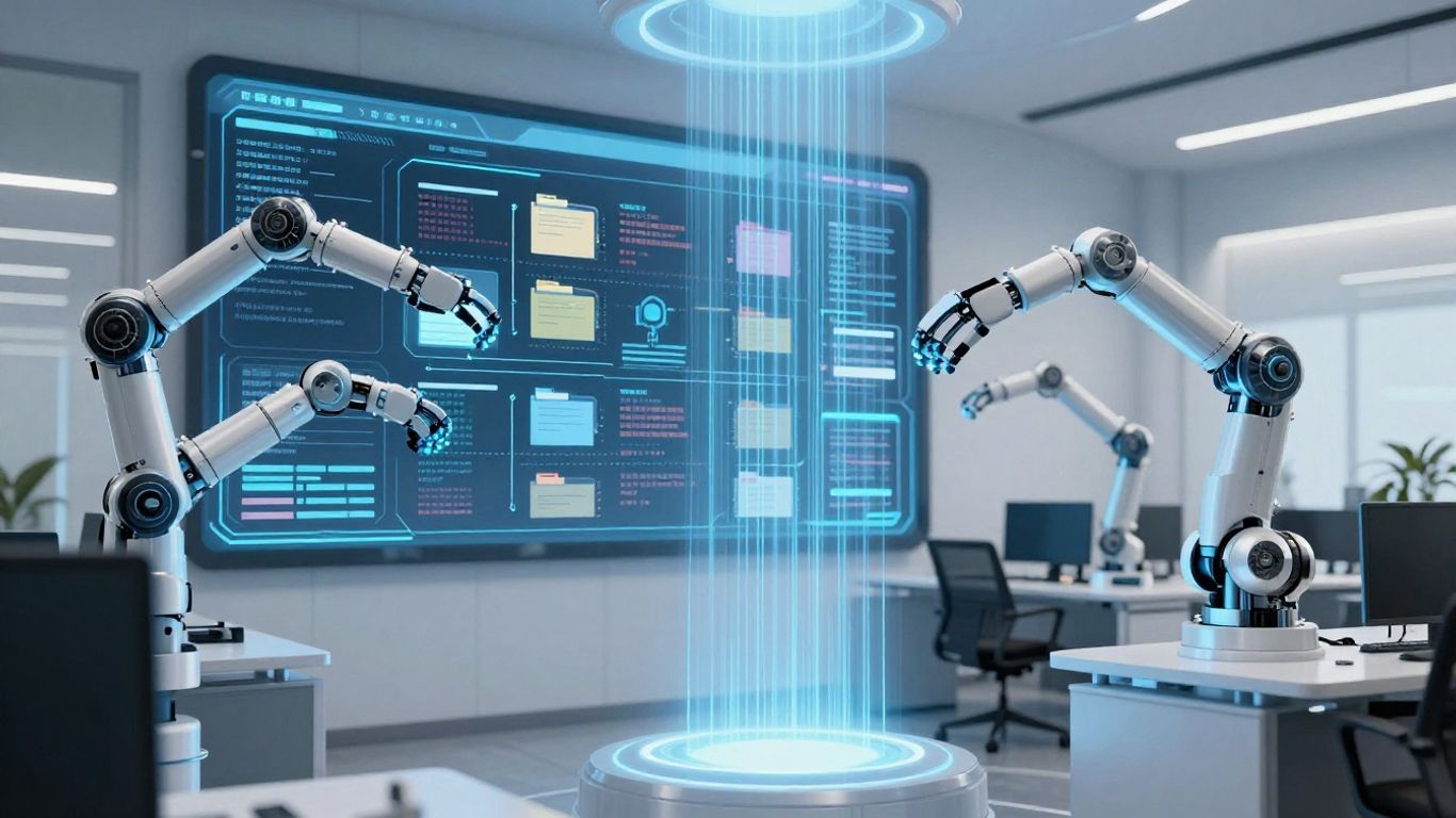 AI agent automating small business operations visually.