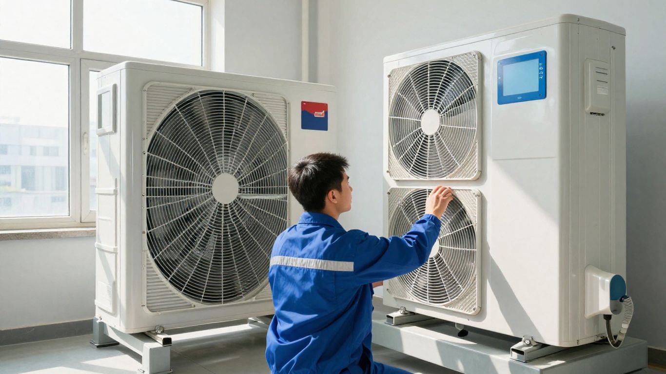 HVAC technician working on a climate control system.