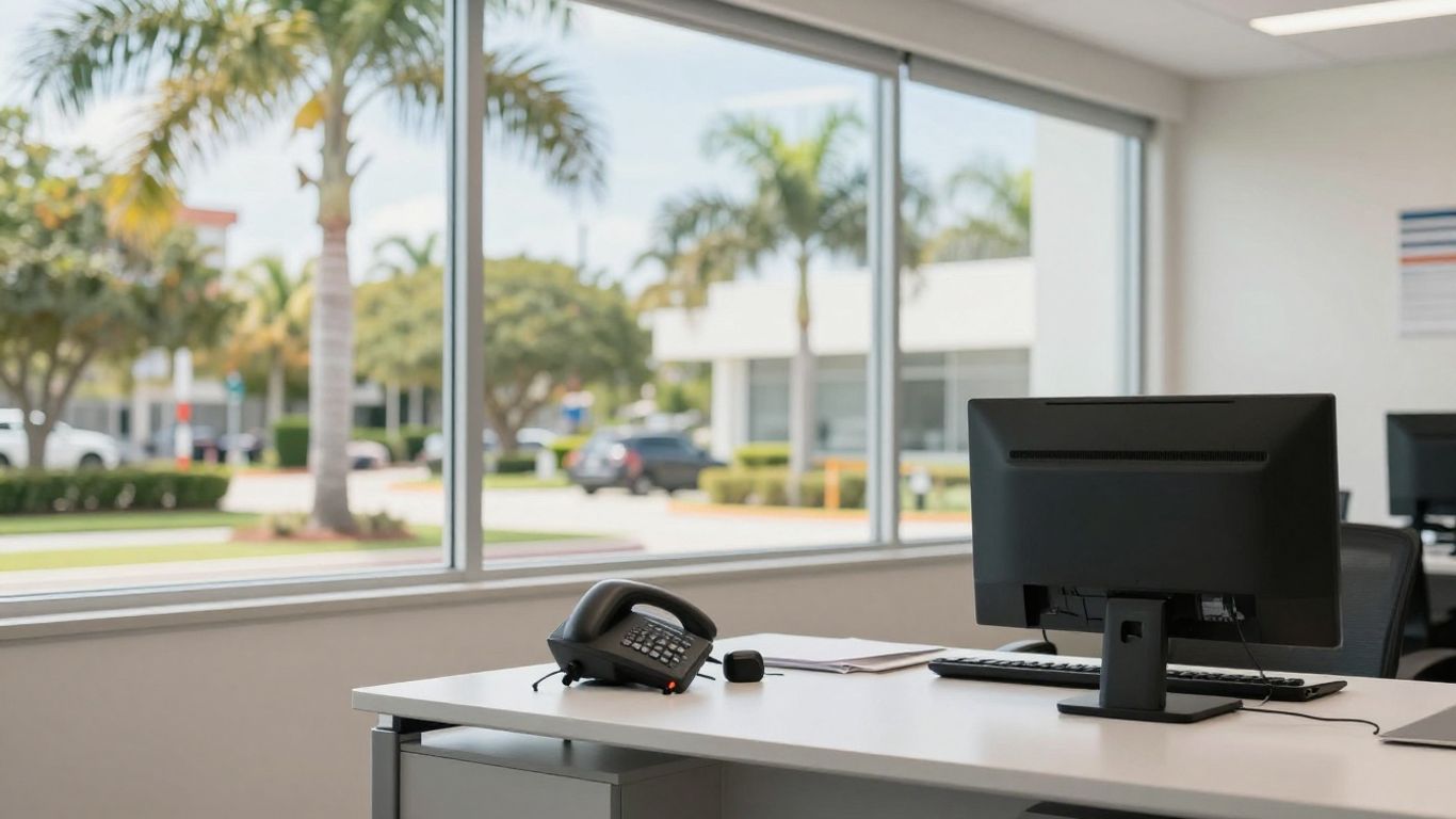 A.W. Companies office in Florida with desk and computer.