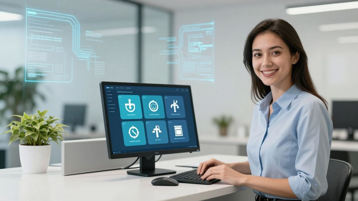 AI receptionist software interface for plumbers