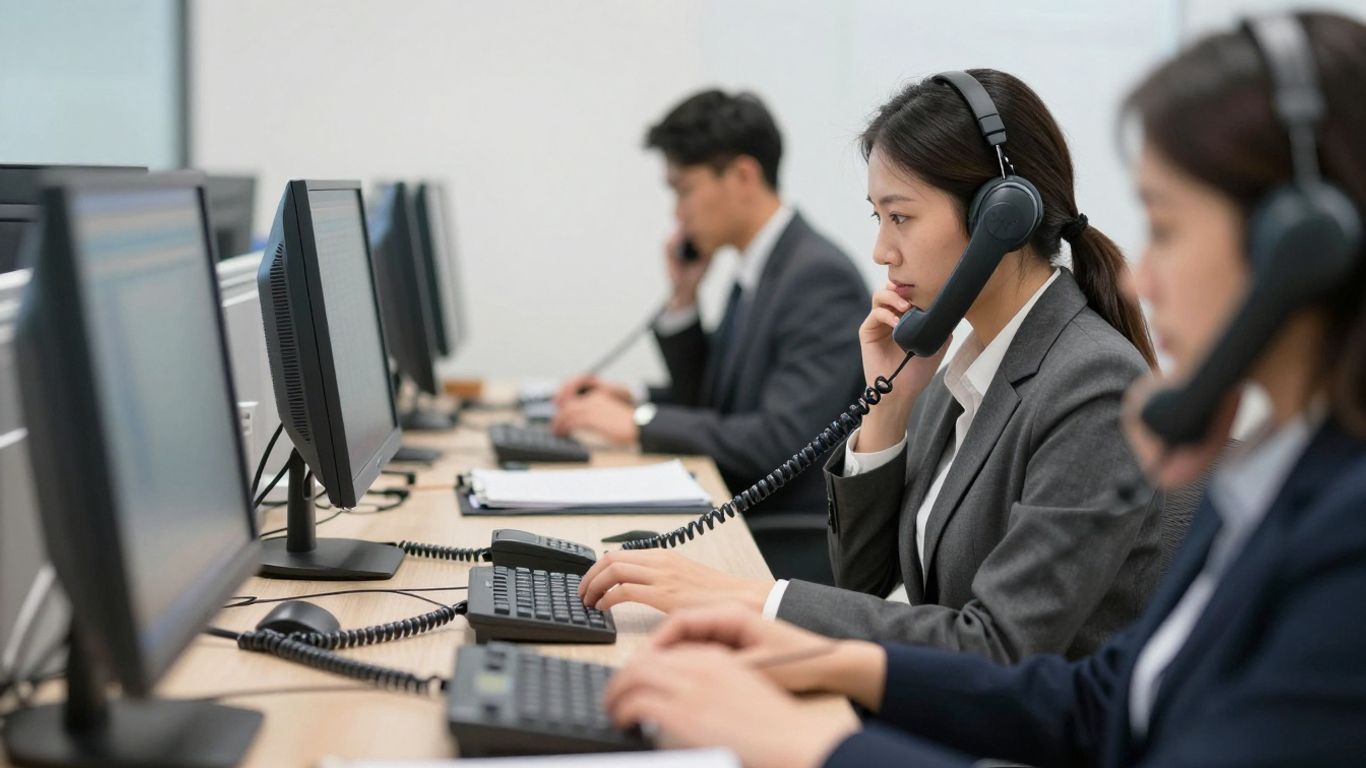 Business calls being handled efficiently by a property management answering service.