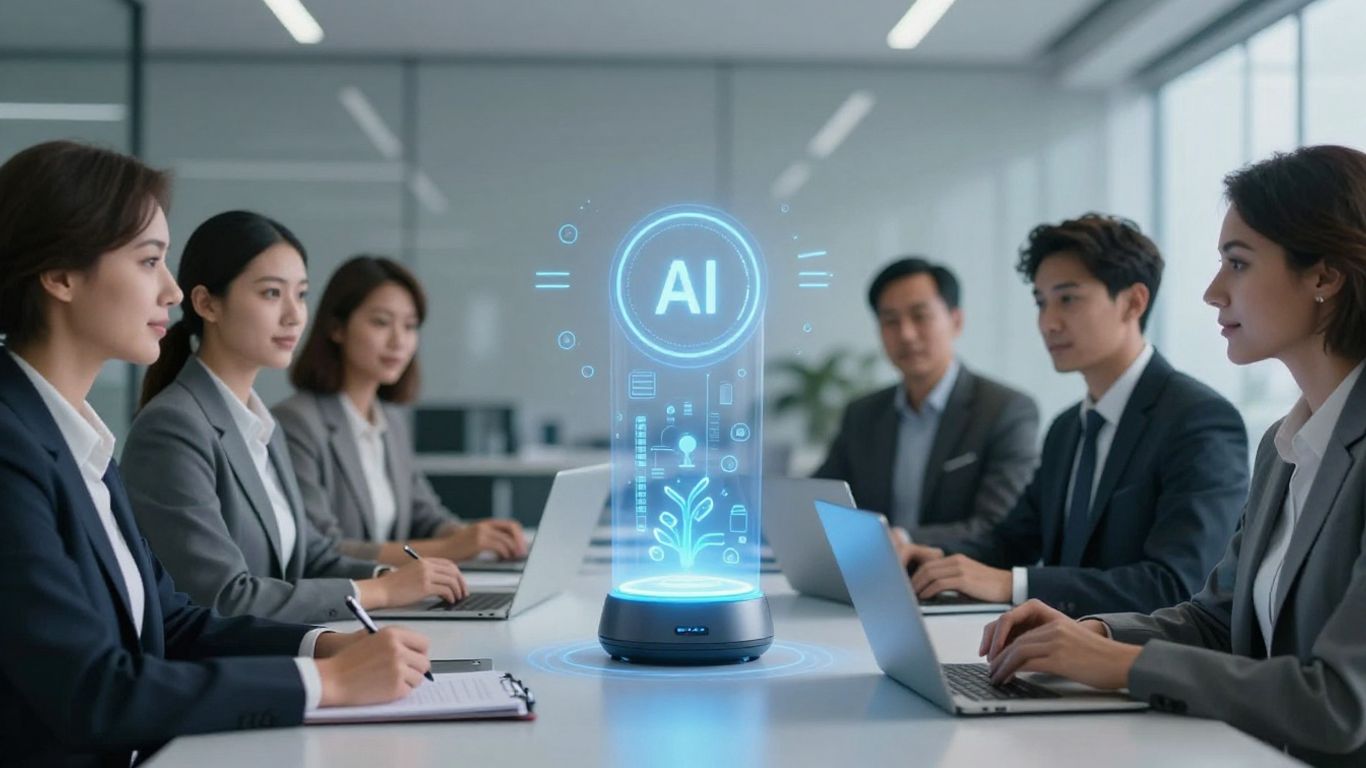 AI voice agent interface with business professionals