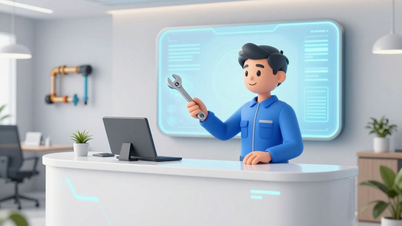 AI receptionist interacting with a plumber