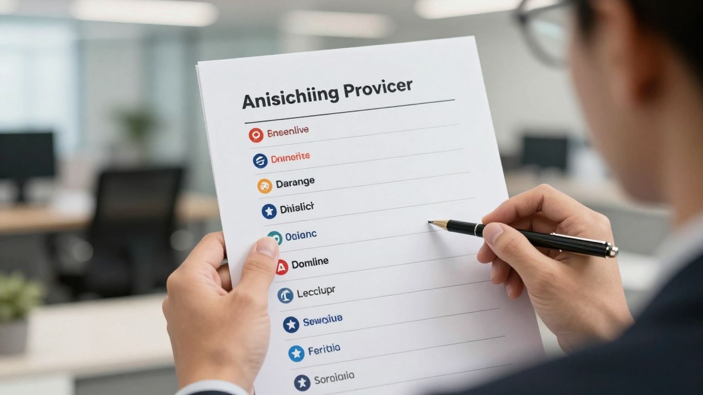Business person choosing an answering service provider.