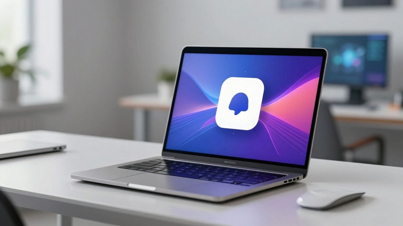 AI chatbot interface on a laptop screen.