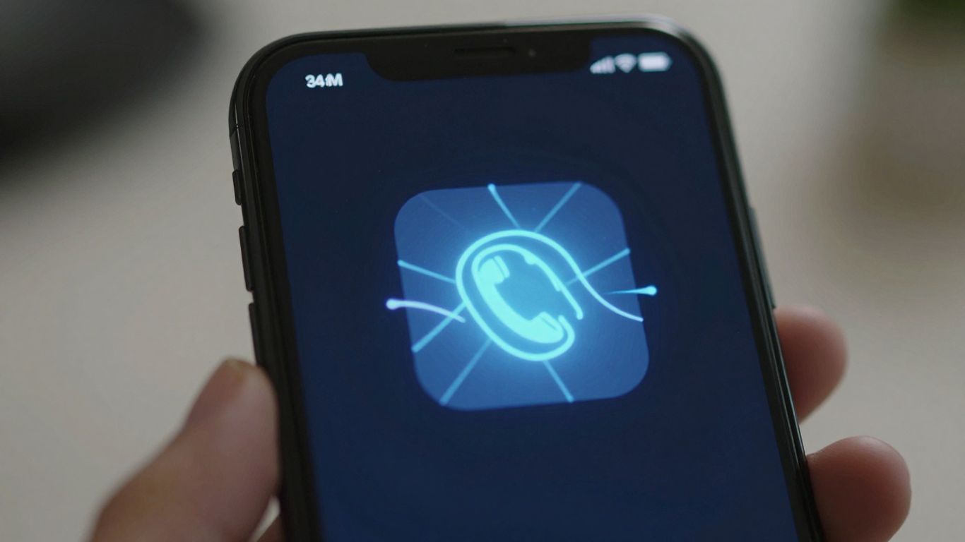 Smartphone screen with AI chatbot contact information.