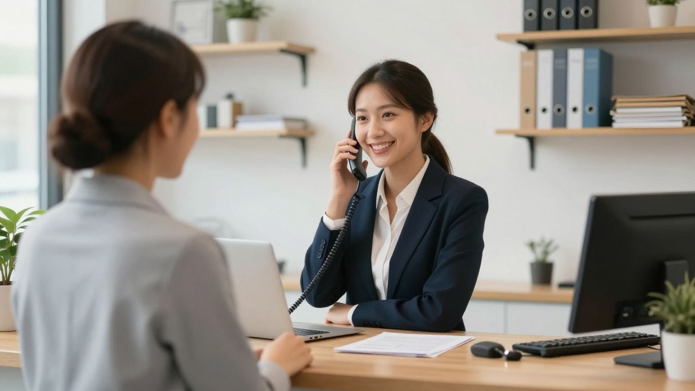 Answering service helping a small business owner.