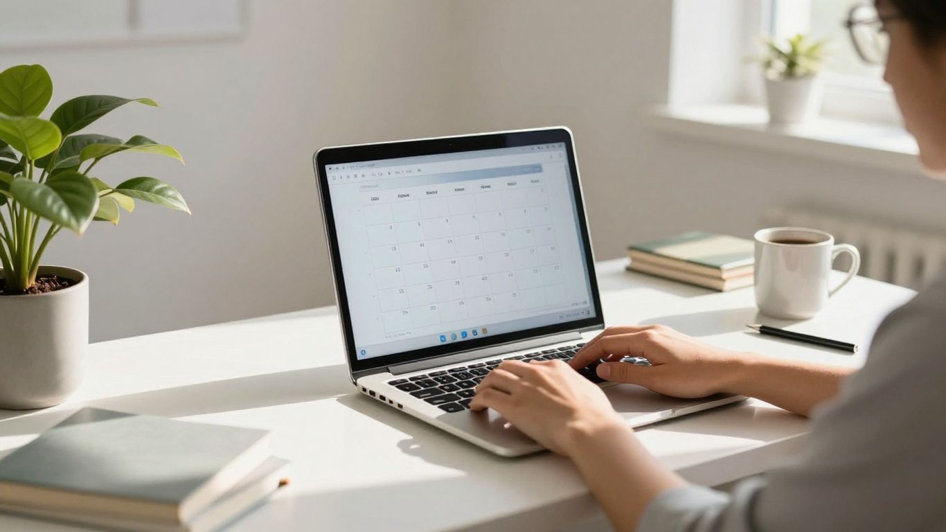 Person working productively in a modern virtual office.